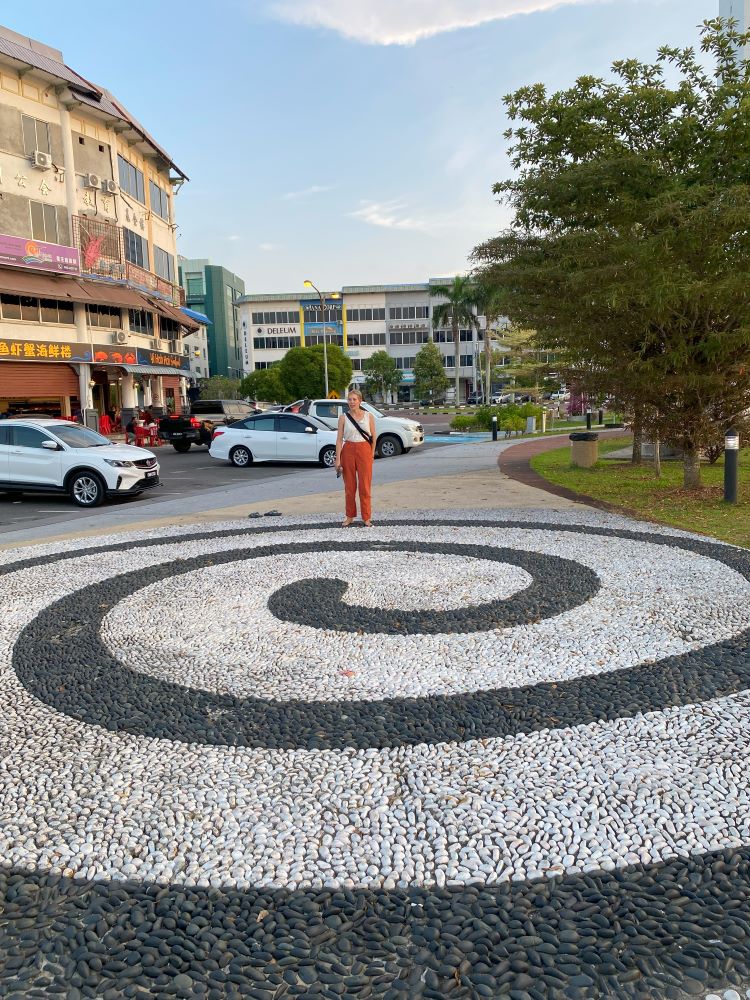 An acupressure spiral installation located near the waterfront in Miri.