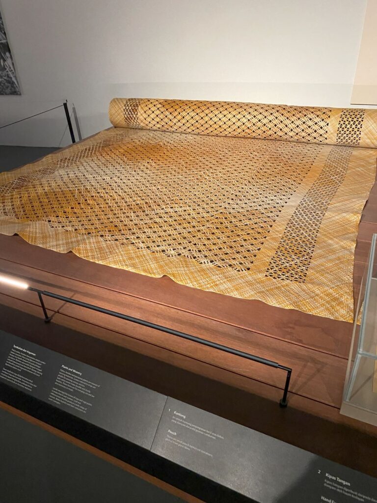 A tan colored woven piece of fabric.